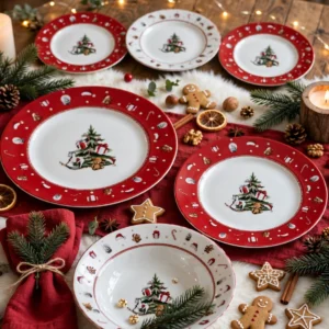 SERV. PIATTI 18 PZ "NOEL" ROSSO