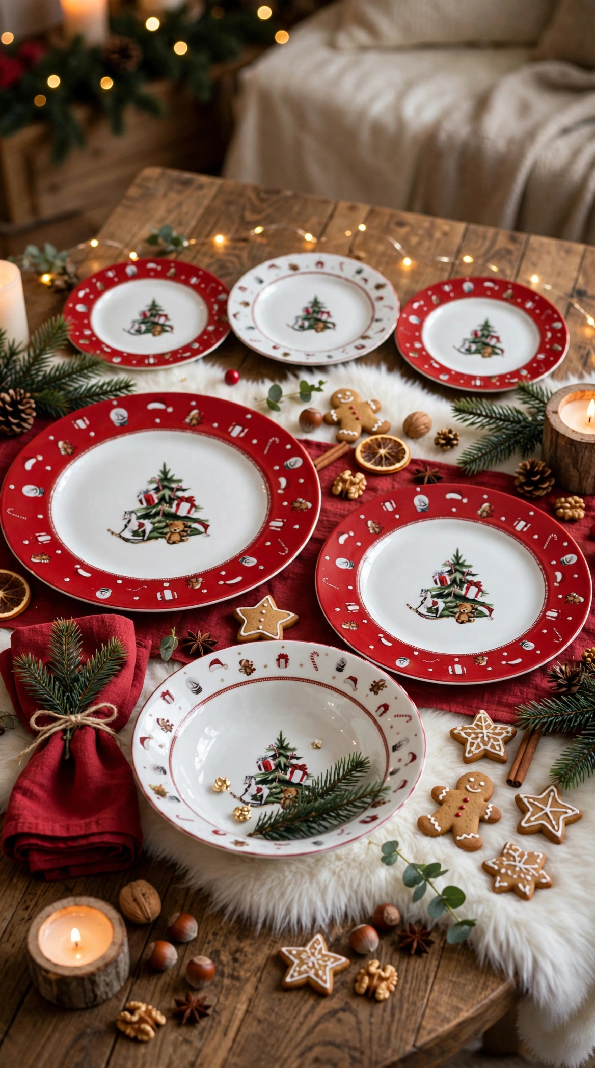 SERV. PIATTI 18 PZ "NOEL" ROSSO