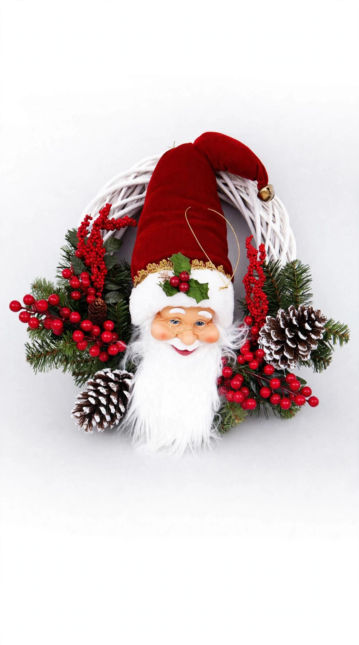 FUORIPORTA IN VIMINI BIANCO " BABBO NATALE"