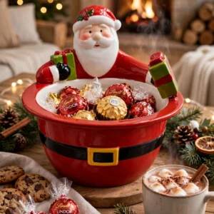 PORTA CIOCCOLATINI "BABBO NATALE" IN CERAMICA